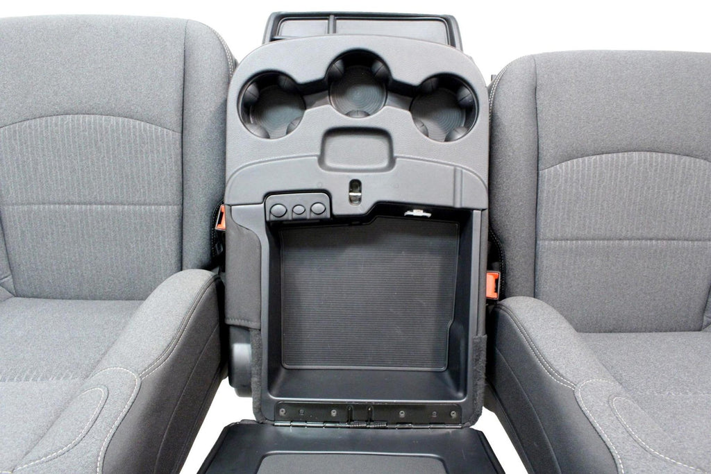 2002 - 2025 Dodge Ram Black & Gray Cloth Front Seats with Jump Seat Console