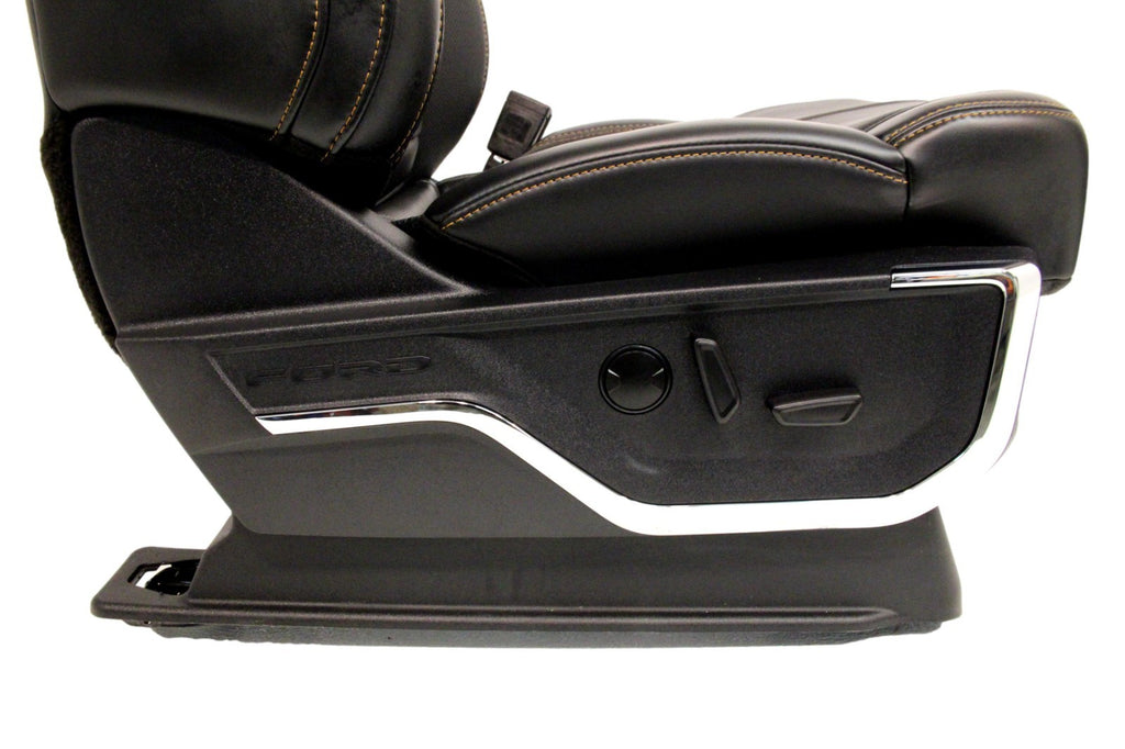 2023 + Ford Super Duty Platinum Front Seats, Black Leather Max Recline Massaging