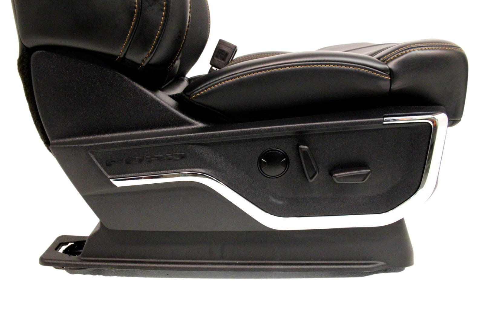 2023 + Ford Super Duty Platinum Front Seats, Black Leather Max Recline Massaging
