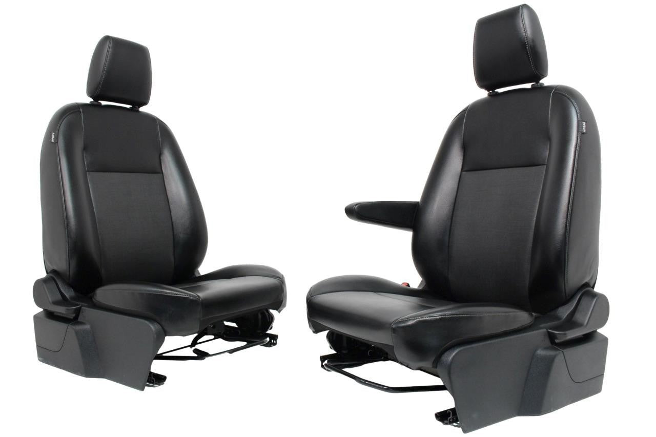 2015 - 2026 Ford Transit Seats, Black Dark Gray Vinyl, Manual w/ Armrest OEM