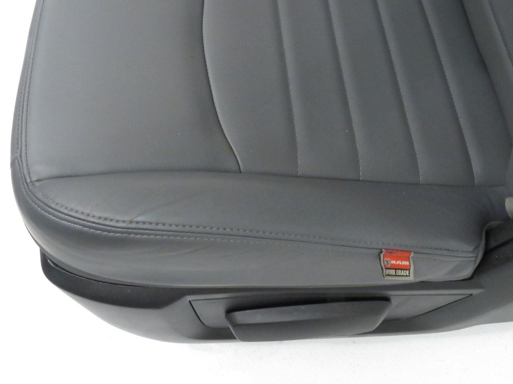 2009-2018 Dodge Ram Front Seats Pair, OEM Work Grade Gray Vinyl Manual LH RH