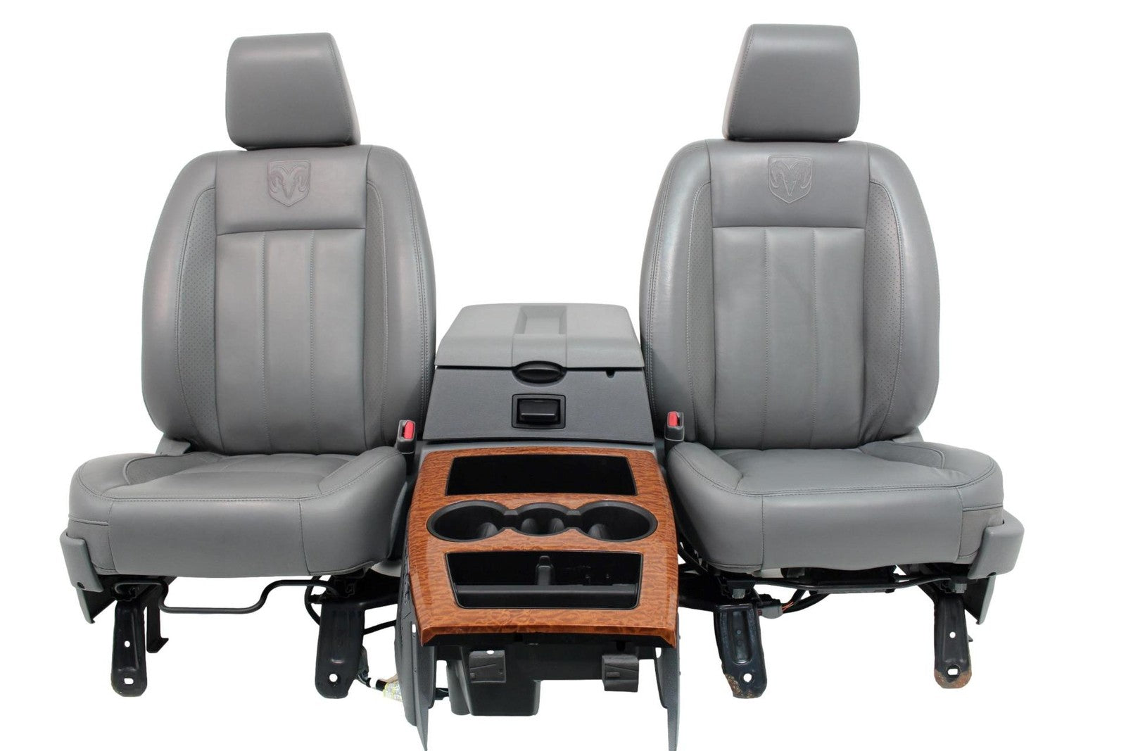 2002-2008 Dodge Ram Slate Gray Leather Seats & Woodgrain Business Console
