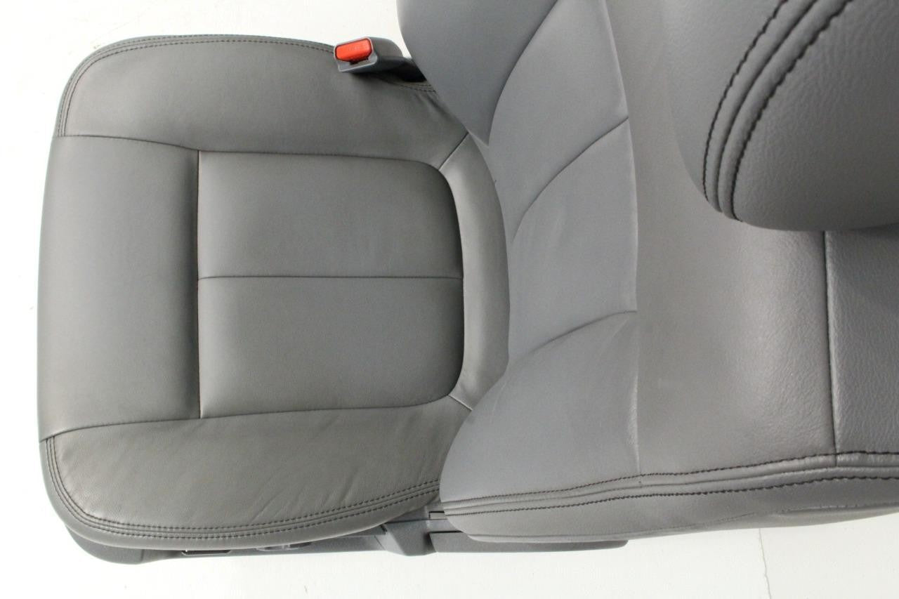 2009 - 2014 Ford F150 Front Seats, XLT Steel Gray Leather w/ Power Driver Seat