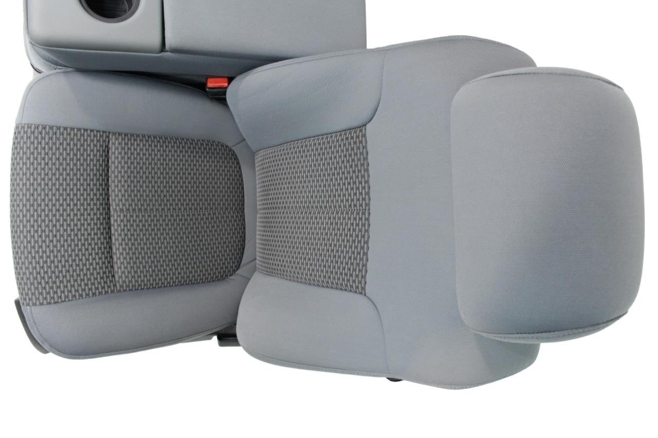 1999 - 2016 Ford Super Duty Front Seats, XLT Steel Gray Cloth Power w/ Jumpseat