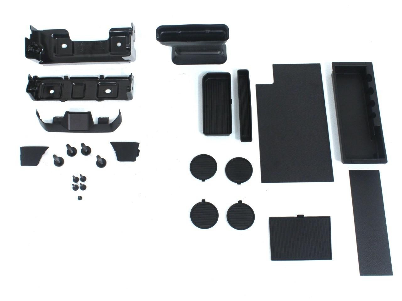 15-22 Ford Truck Center Console & Install Kit w/o Shifter - Black Leather Lariat
