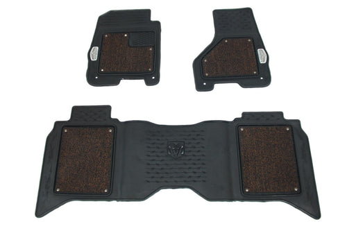 13-18 Ram 1500 2500 3500 Crew Cab OEM Limited Longhorn Hybrid Floor Mats, Brown
