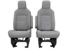 Ford Econoline Front Bucket Seats, Gray Cloth w/ Folding Armrests, Fits 1997+