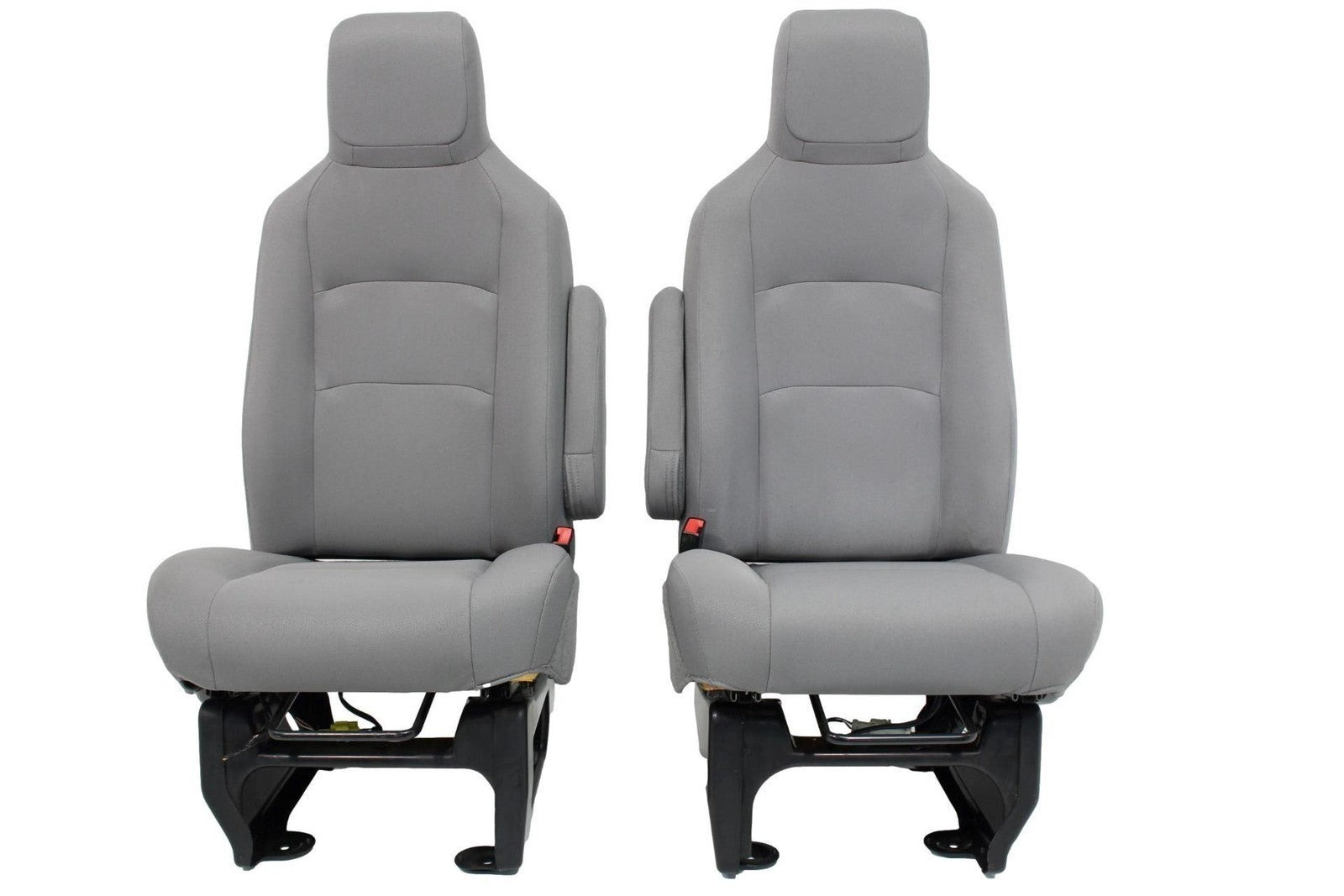 Ford Econoline Front Bucket Seats, Gray Cloth w/ Folding Armrests, Fits 1997+
