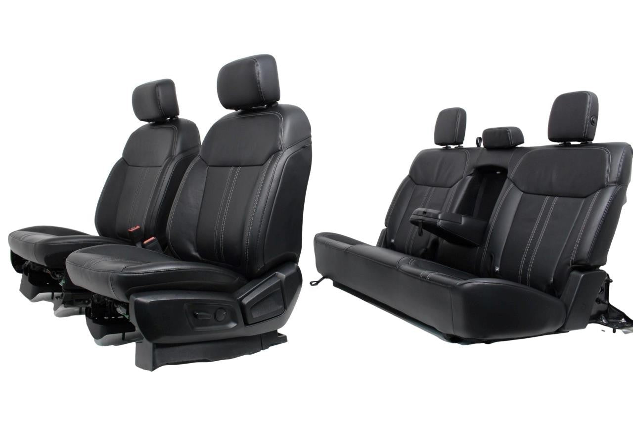 98-10 Ford Ranger FX4 Crew Cab Leather Seats Front Rear Bench Set Blackc