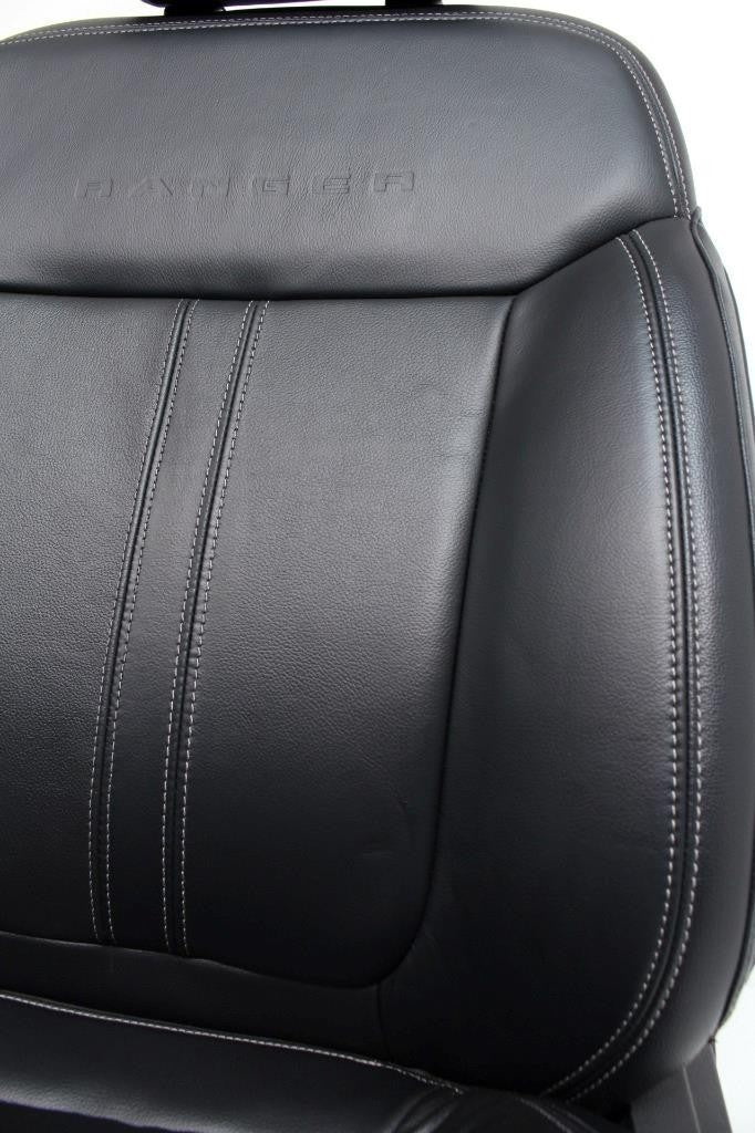 2019 - 2023 Ford Ranger Seat Set, Lariat Heated Black Leather Front & Rear OEM