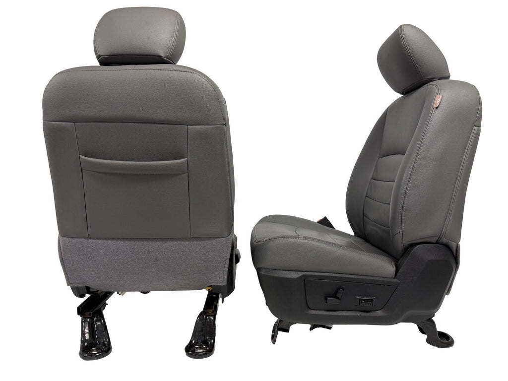 2009 - 2018 Dodge Ram Seats Set Crew Cab, Alea Gray Leather w/ OEM Power Driver