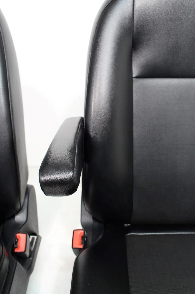 2015 - 12021 Ford Transit 150 250 350 Van Vinyl Front Bucket Seats Black Armrest
