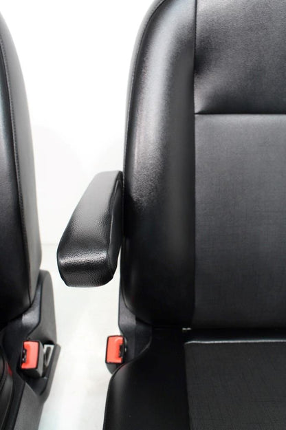 2015 - 12021 Ford Transit 150 250 350 Van Vinyl Front Bucket Seats Black Armrest