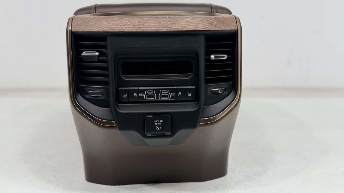 2019 - 2026 DT Ram 1500 Center Console, Brown Leather LONGHORN Wireless Charging