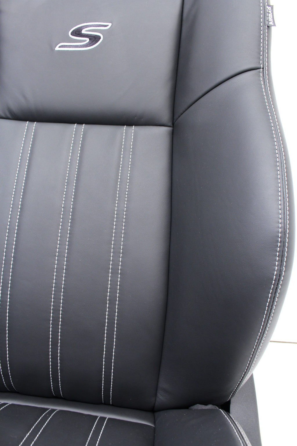 2011 - 2023 Chrysler 300 S Black Leather Front Seats, White Stitching, Heated