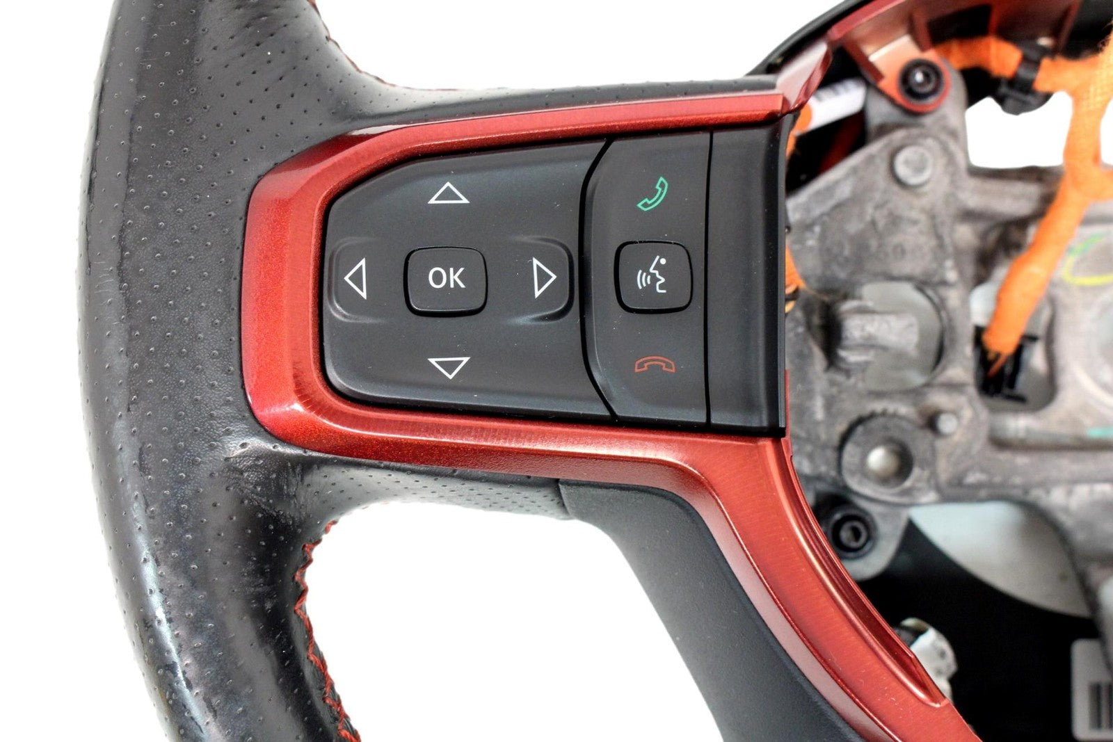 2019 - 2025 Ram 1500 Rebel Heated Leather Steering Wheel Red Stitch OEM 6GE062X7