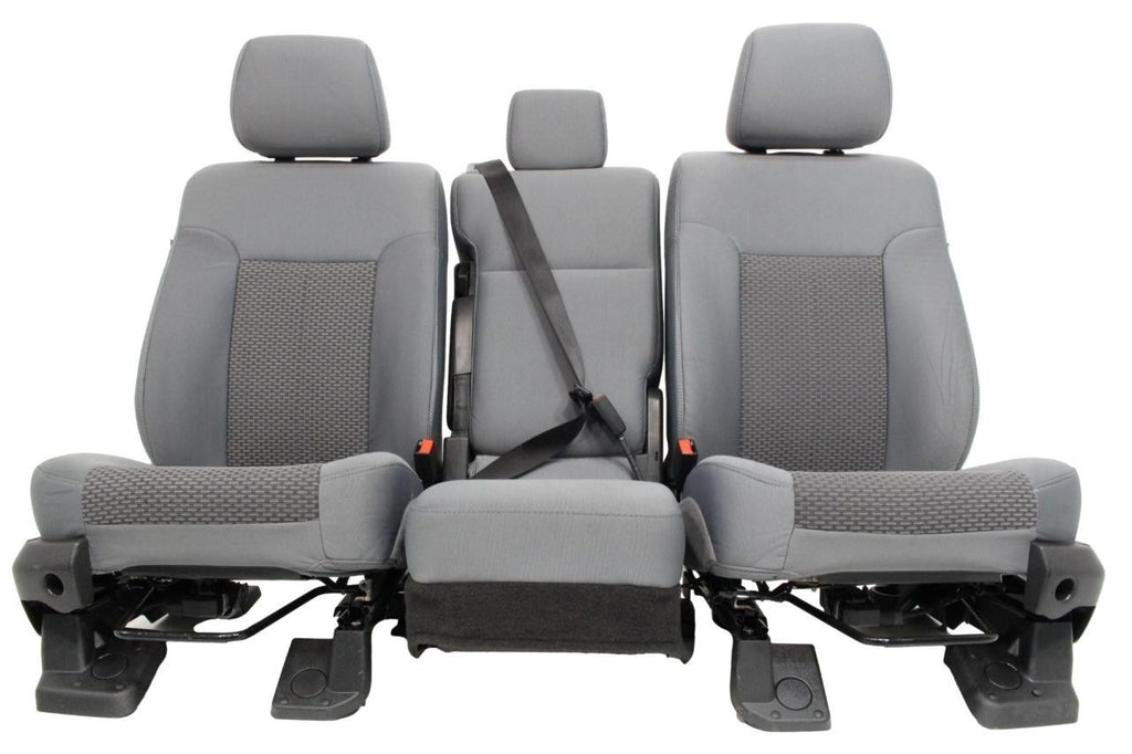 1999 - 2016 Ford Super Duty Front Seats, XL Steel Gray Cloth Manual w/ Jumpseat