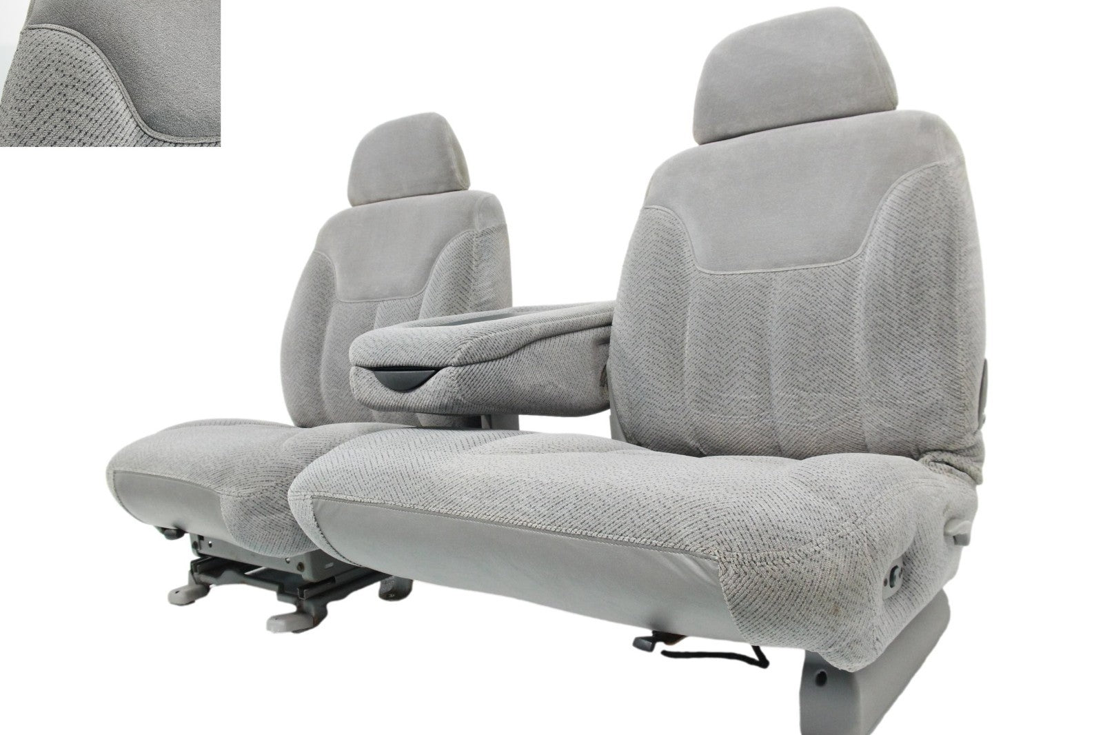 1995-2000 Tahoe Suburban Silverado Front Seats, Gray Cloth 60-40 Bench w Folding