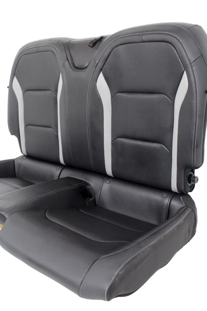 2016 - 2024 Chevy Camaro Rear Seats, Coupe Black Leather w/ Gray Stripe SS LT