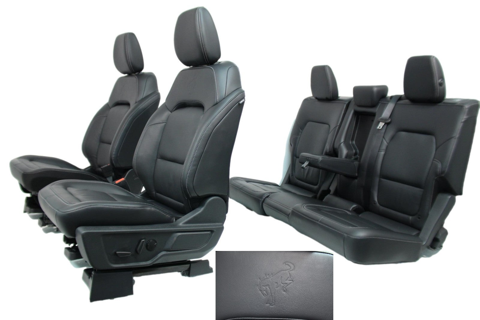 2021 - 2026 Ford Bronco Seats Set, 4-Door Outer Banks Black Leather Heated OEM