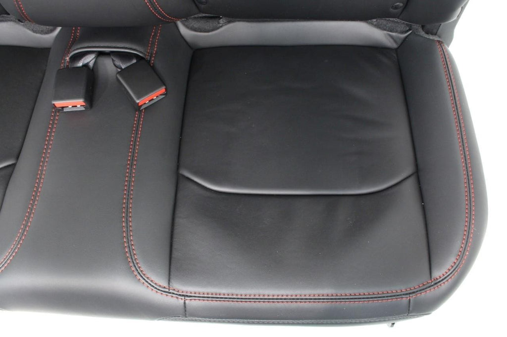 2018 - 2025 Wrangler JL 2-Door Rear Seat, Black Leather w/ Rubicon Red Stitching