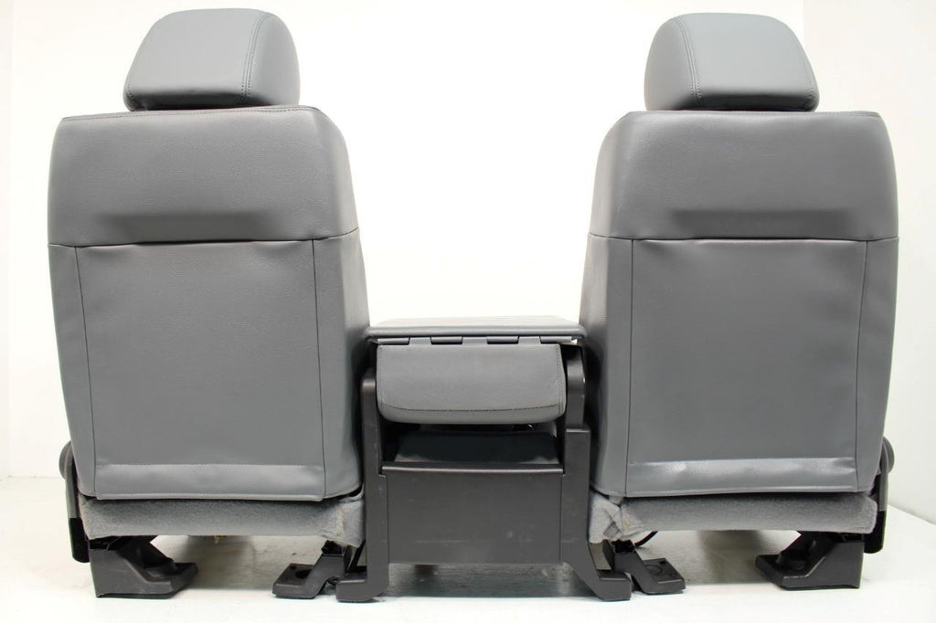 1999 - 2016 Ford Super Duty Front Seats, XLT Steel Gray Vinyl Bench w/ Jumpseat