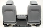 1999 - 2016 Ford Super Duty Front Seats, XLT Steel Gray Vinyl Bench w/ Jumpseat