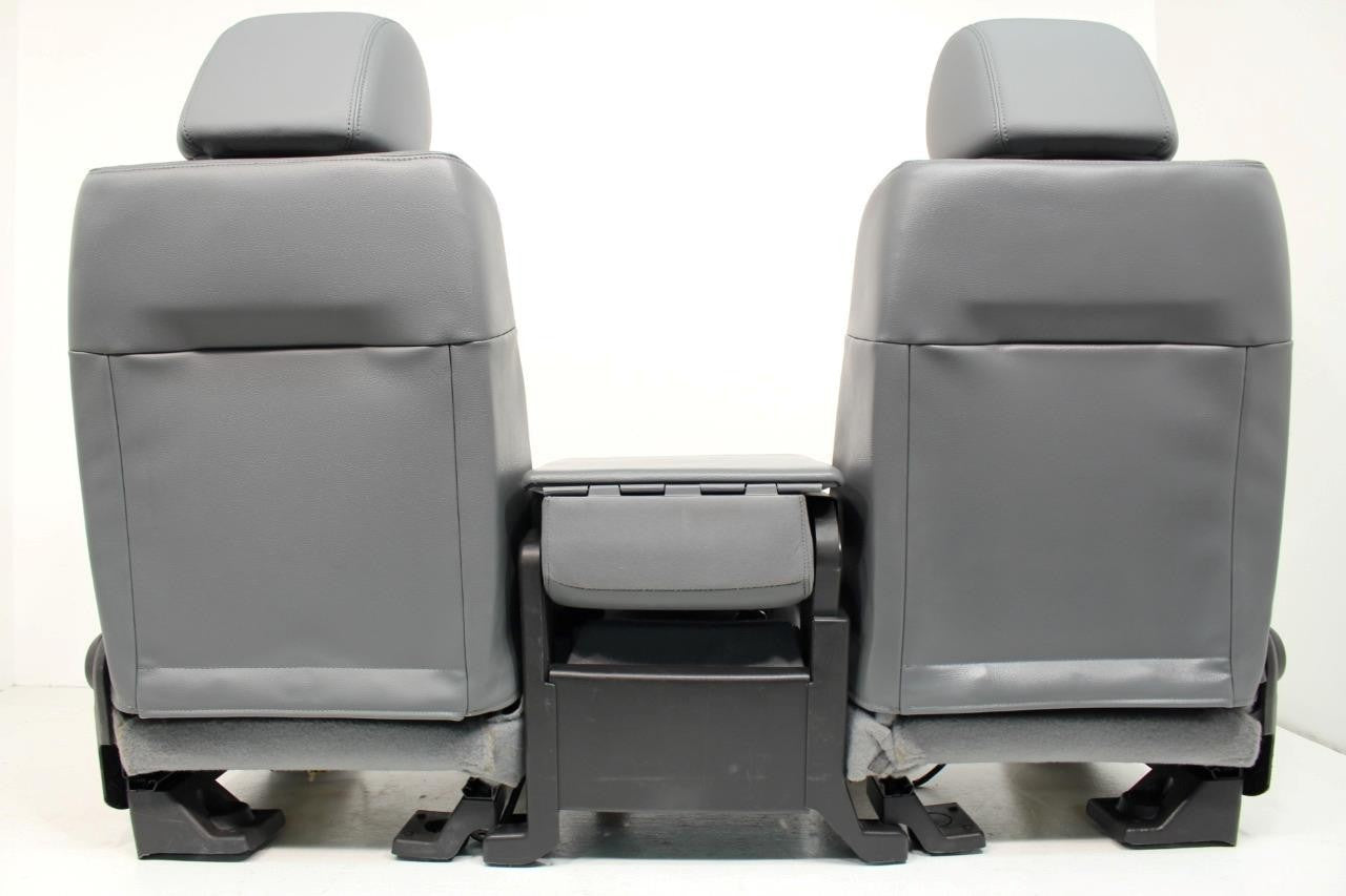 1999 - 2016 Ford Super Duty Front Seats, XLT Steel Gray Vinyl Bench w/ Jumpseat