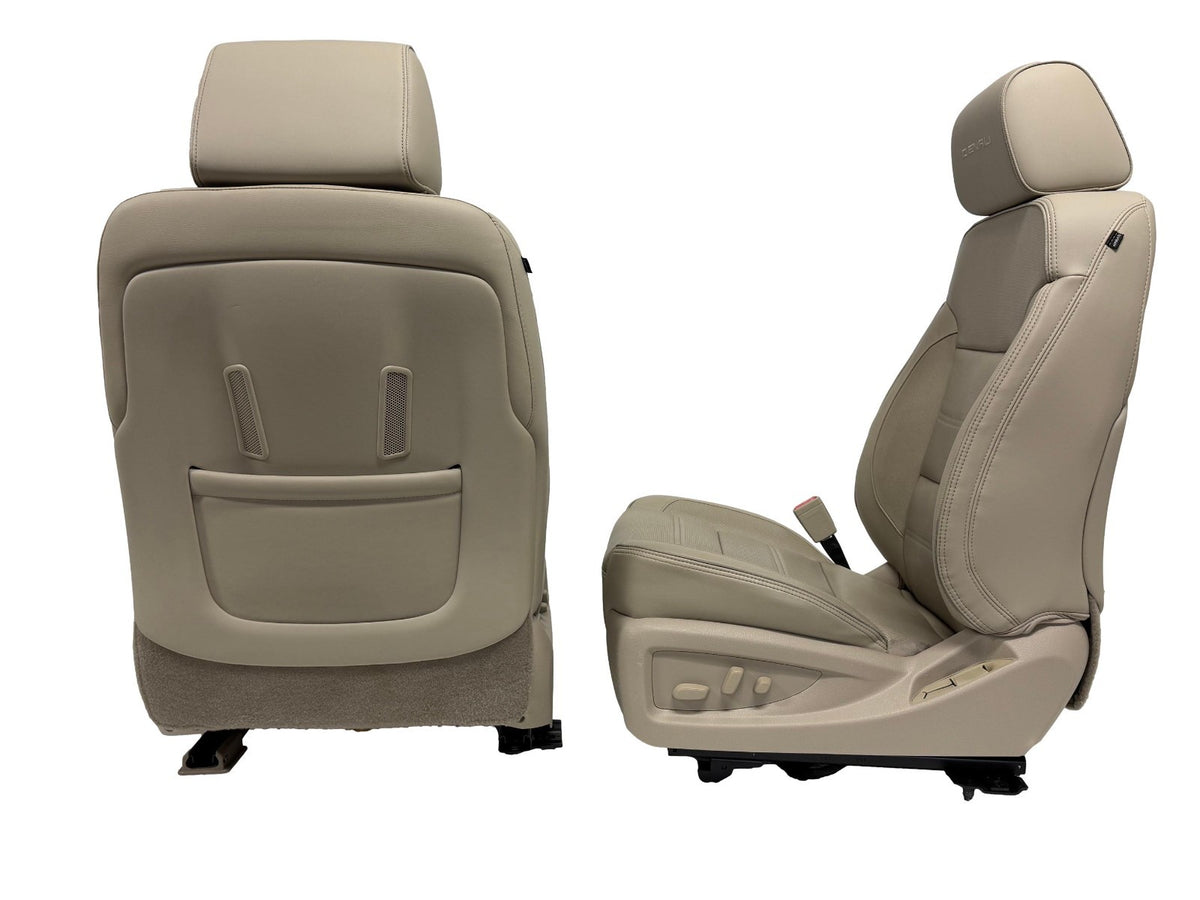 2015 - 2016 GMC Yukon Denali Front Seats, Shale Leather Heated Cooled, Fits OBS