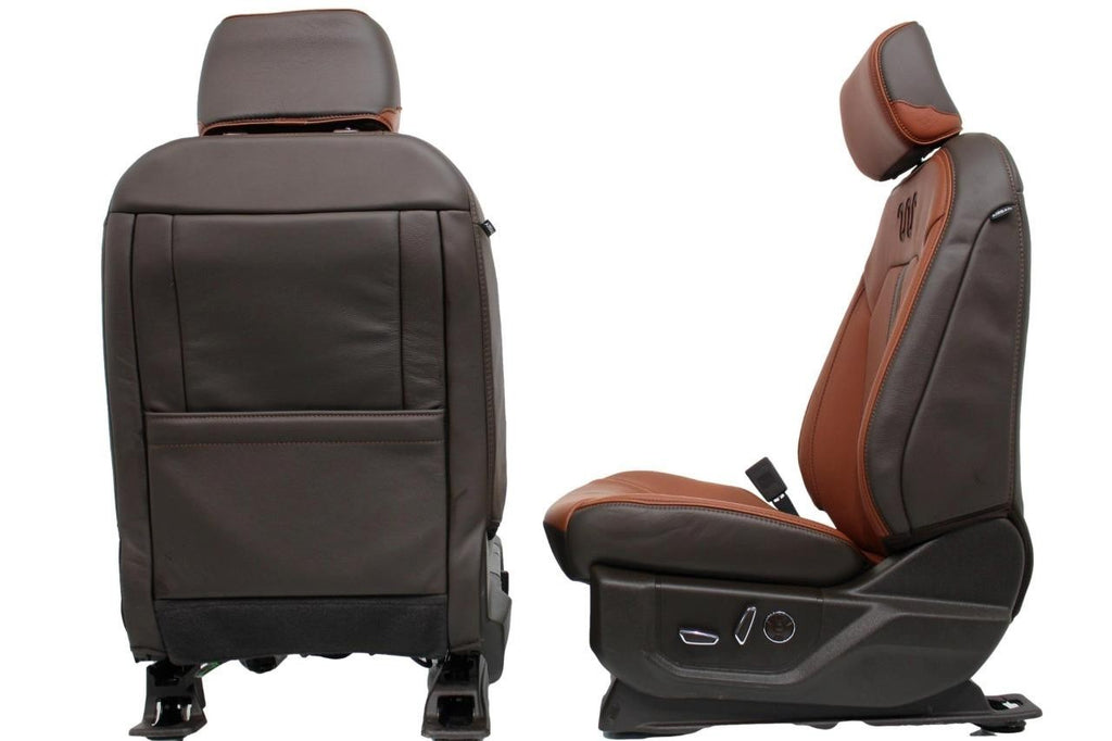 2015 - 2022 Ford F150 Super Duty Front Seats, King Ranch OEM Brown Leather