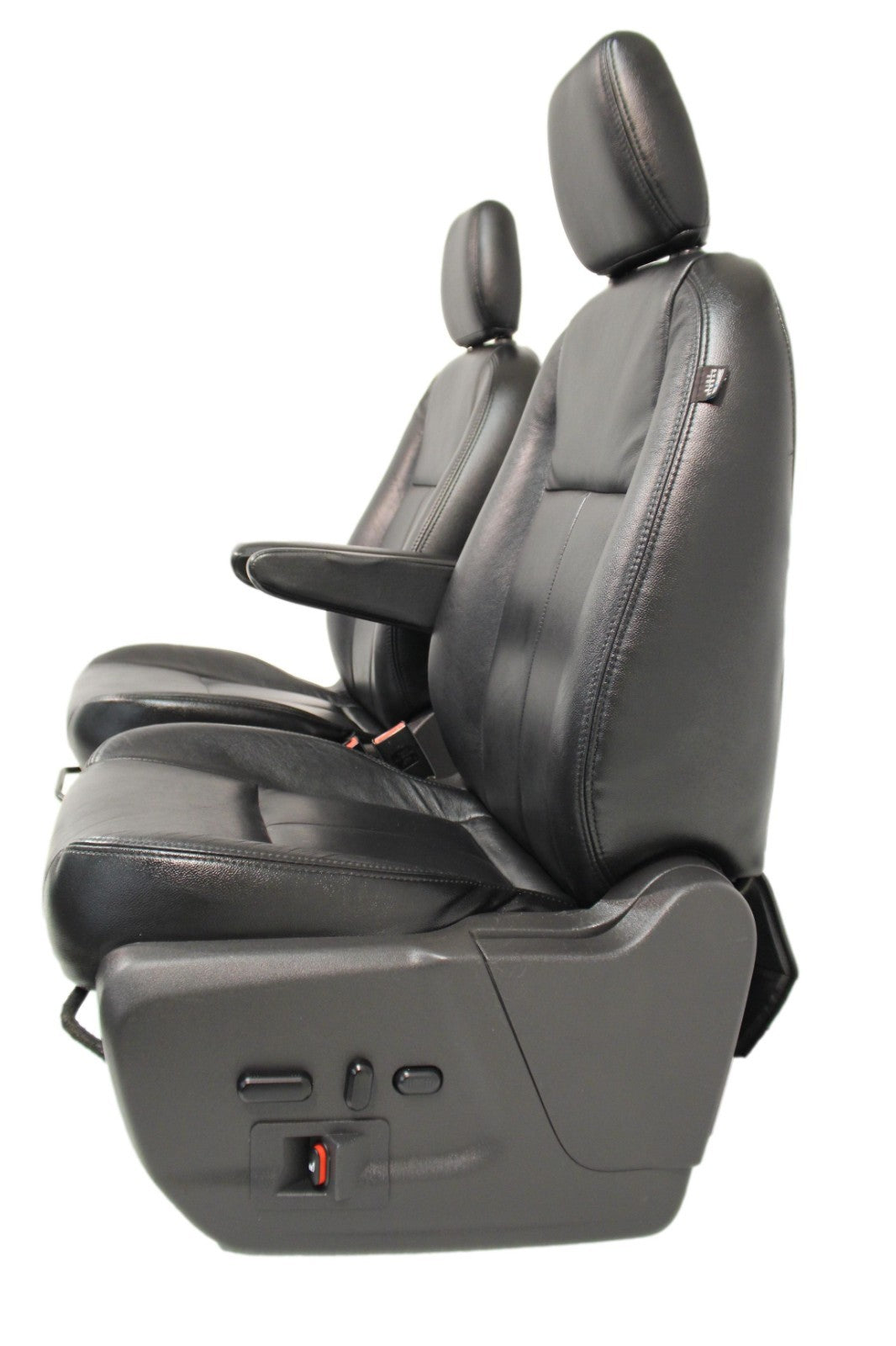 2015 - 2026 Ford Transit Front Seats, Black Leather w/ Heated Power Driver Seat