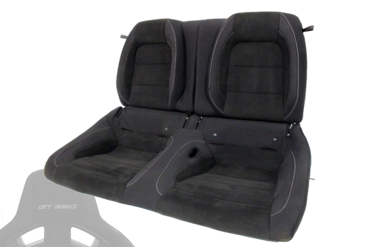 2015 - 2025 Mustang Shelby GT350 Rear Seats, Black Miko Suede Carbon Recaro