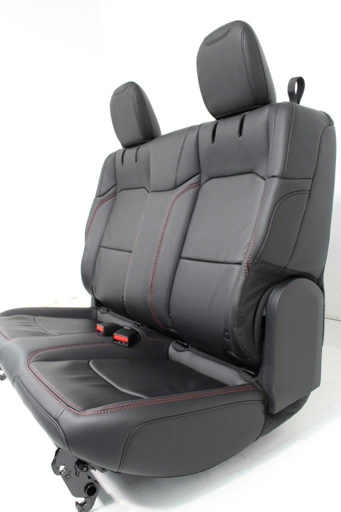 2018 - 2025 Wrangler JL 2-Door Rear Seat, Black Leather w/ Rubicon Red Stitching