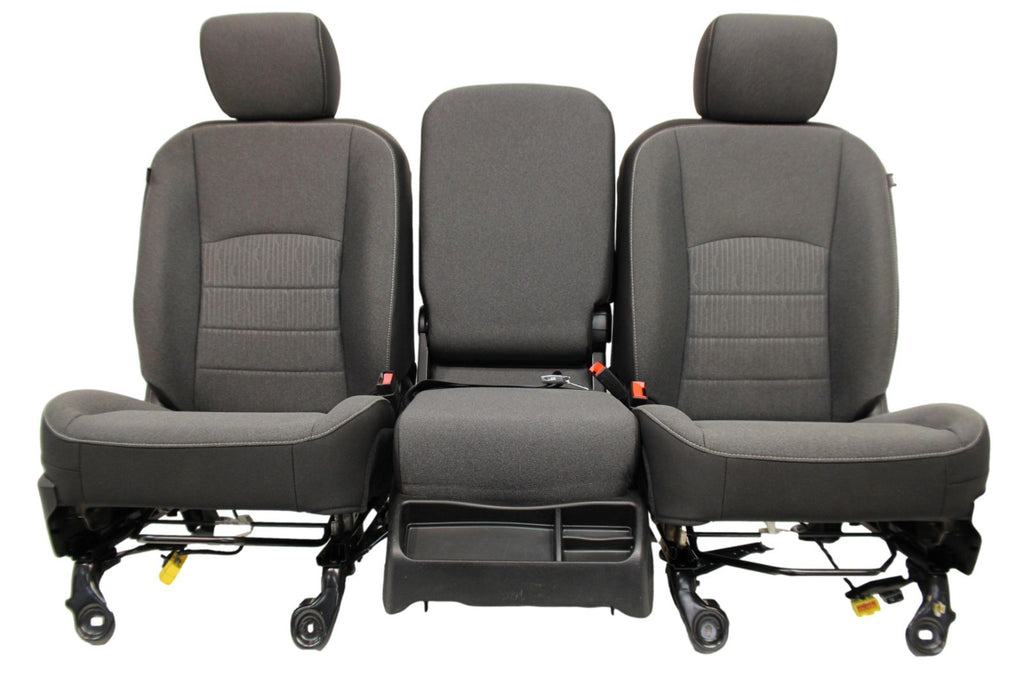 2019-2024 Ram Classic Front Seats, Diesel Gray Black Cloth, Manual w/ Jump Seat