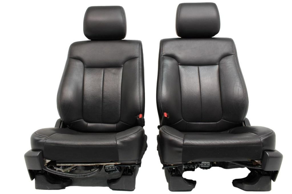 2009 - 2014 Ford F150 Front Seats, Lariat Black Leather, Heated Cooled OEM