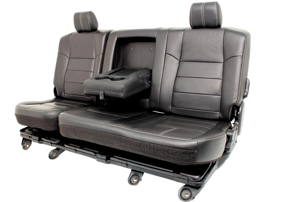 2008 - 2010 Ford Super Duty Crew Cab Rear Seats, Lariat Black Leather - Fits 99+