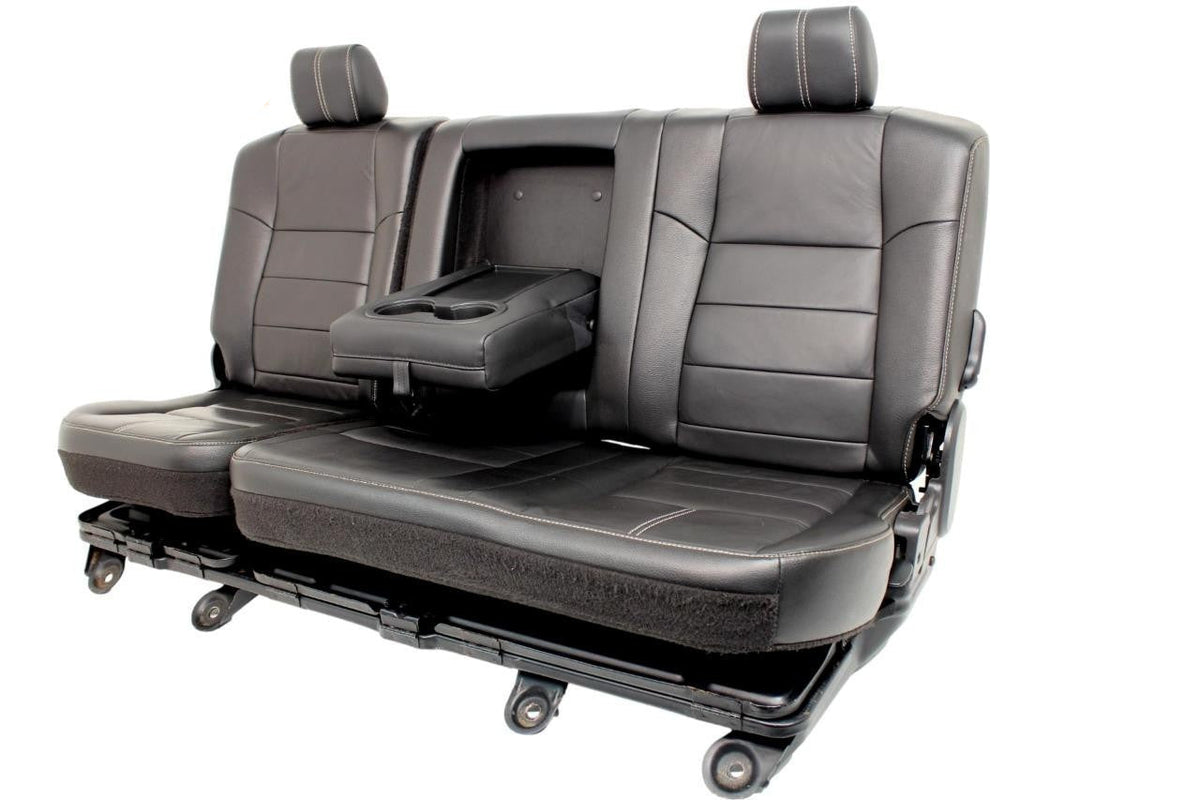 2008 - 2010 Ford Super Duty Crew Cab Rear Seats, Lariat Black Leather - Fits 99+