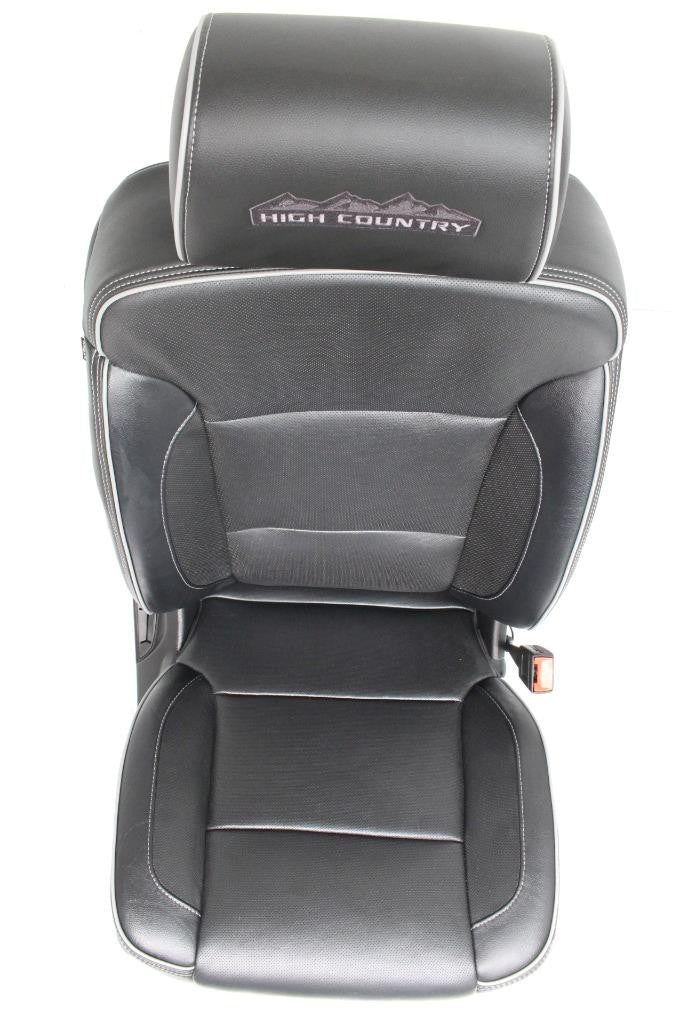 2014 - 2019 Sierra Chevy Silverado Seats Set, High Country Power Black Leather