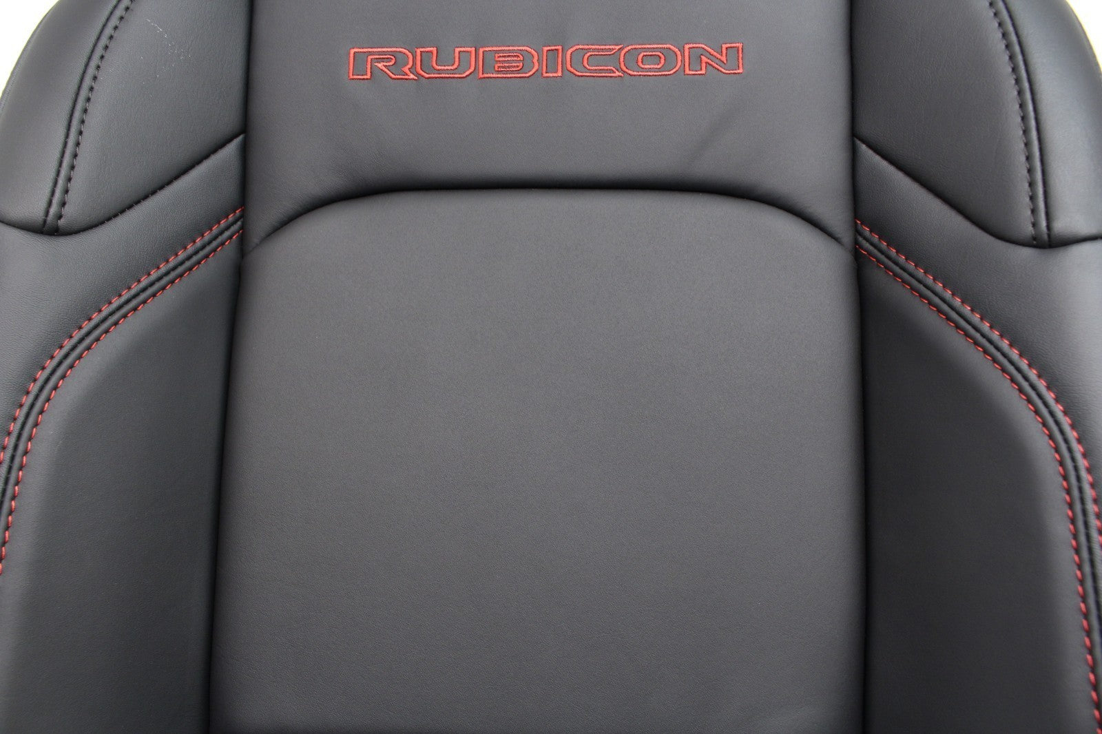 2018 - 2026 Jeep Wrangler Seats Set, JKU 4Dr Rubicon Black Nappa Leather w/ Red