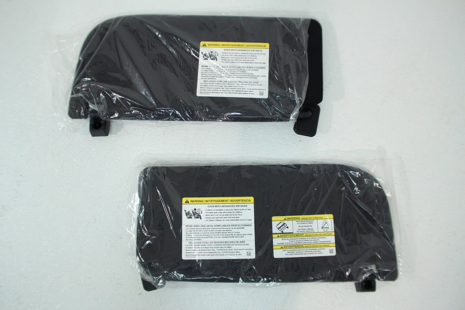 2021 - 2025 Ford F150 OEM Sun Visor Set w/ Mirrors, OEM Black Cloth XL