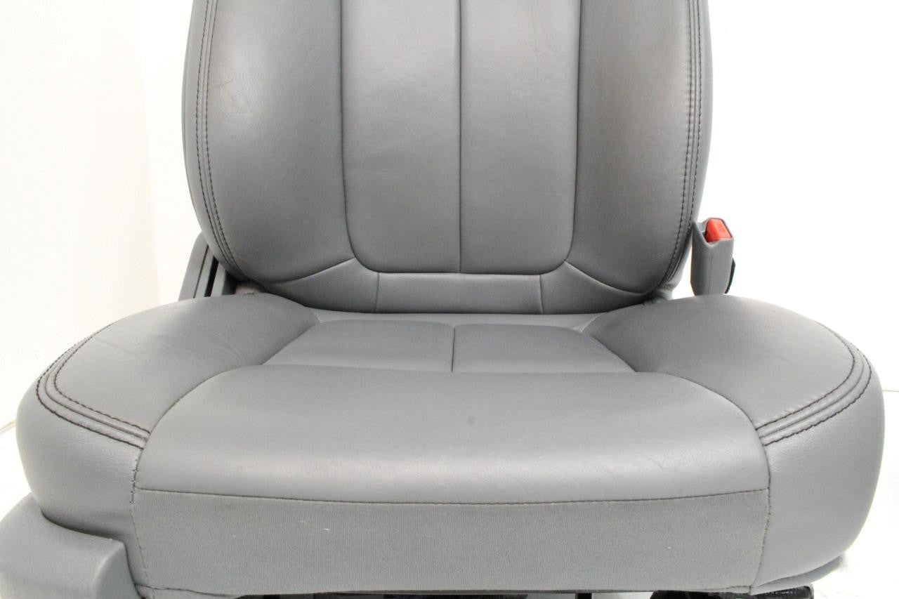 2009 - 2014 Ford F150 Front Seats, XLT Steel Gray Leather w/ Power Driver Seat