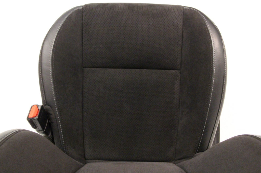 2008 - 2023 Dodge Challenger Seats Set,  Black Leather Suede w/ T/A Embroidery