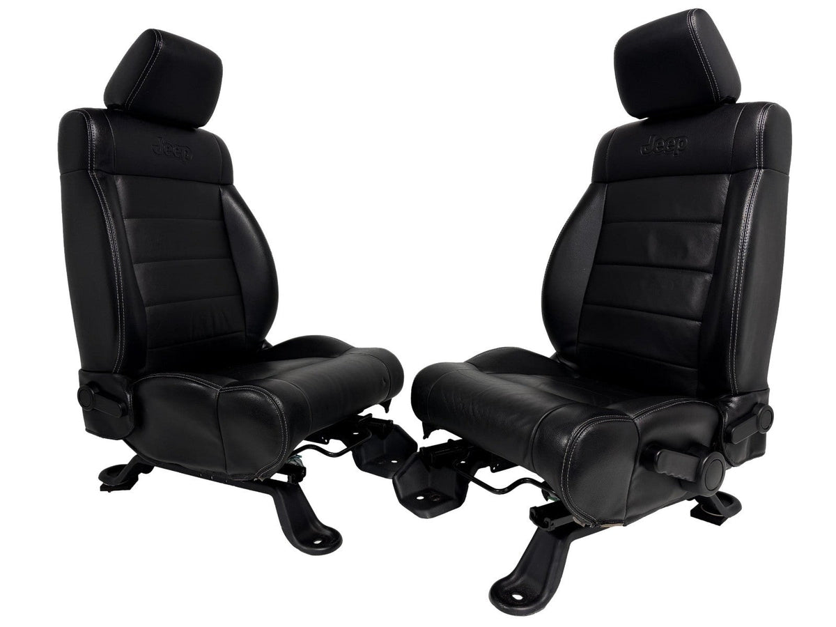 2007-2018 Jeep JK JKU 4-Door Wrangler Unlimited Front Seats, Black Leather Heat