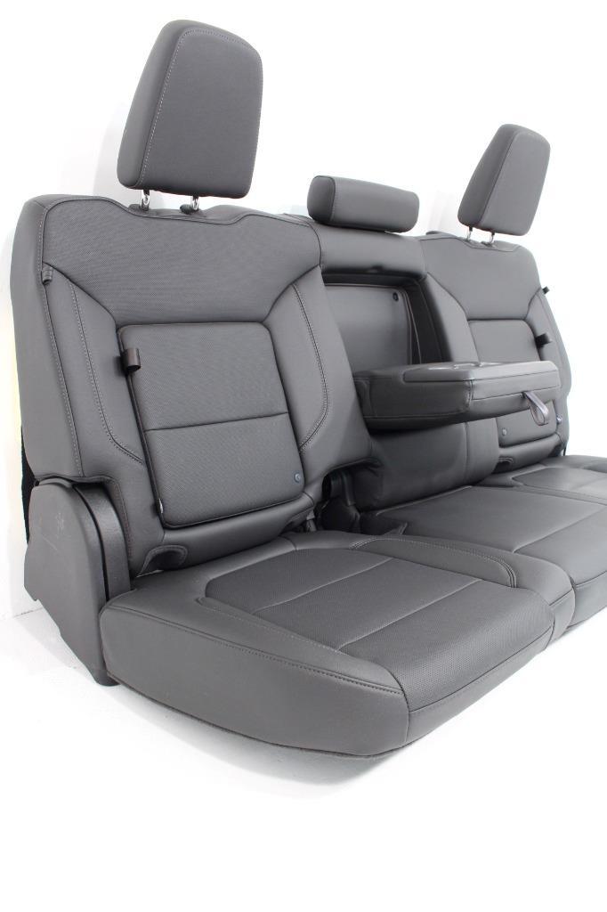 19-22 Silverado Sierra Heated Cooled Black Leather Seats Front & Rear Set OEM