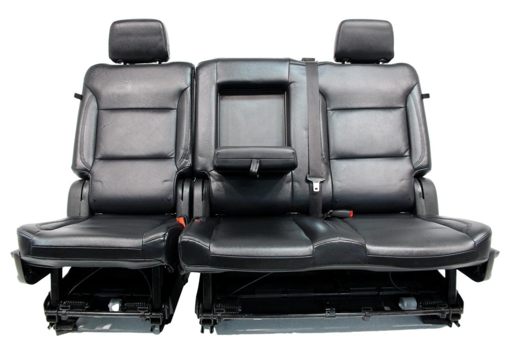 2021 – 2025 Chevy Suburban Tahoe 2nd Row Bench Seat, LT Black Leather w/ Armrest