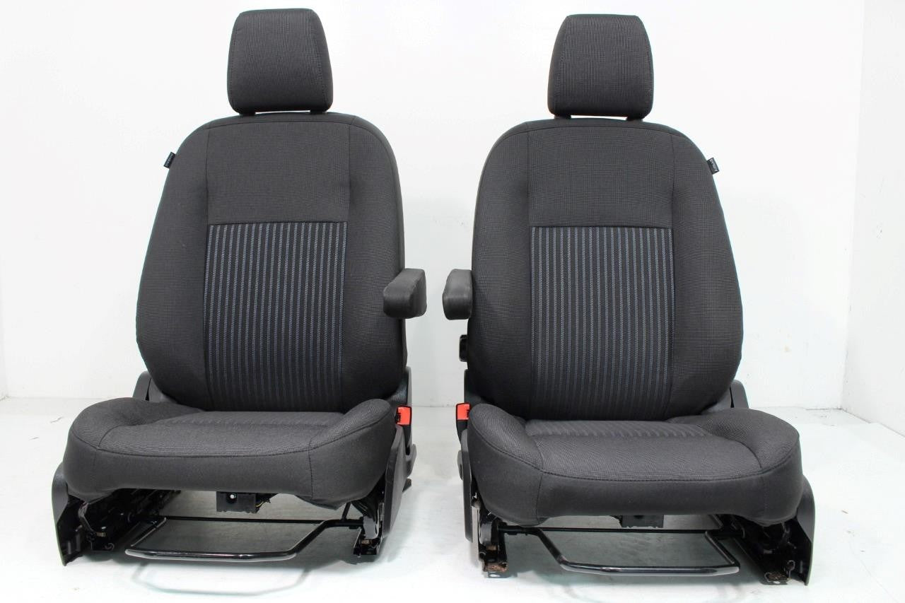2015 - 2023 Ford Transit Black Cloth Front Bucket Seats with Armrests