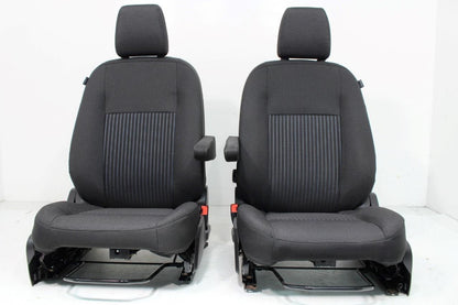 2015 - 2023 Ford Transit Black Cloth Front Bucket Seats with Armrests