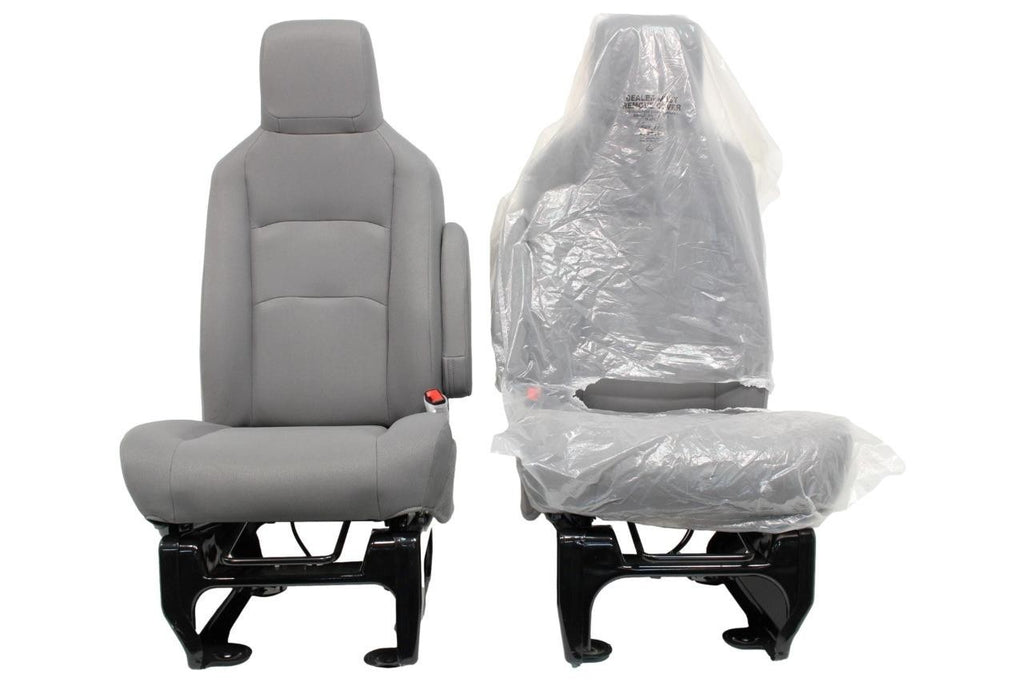 Ford Econoline Front Bucket Seats, Gray Cloth w/ Folding Armrests, Fits 1997+
