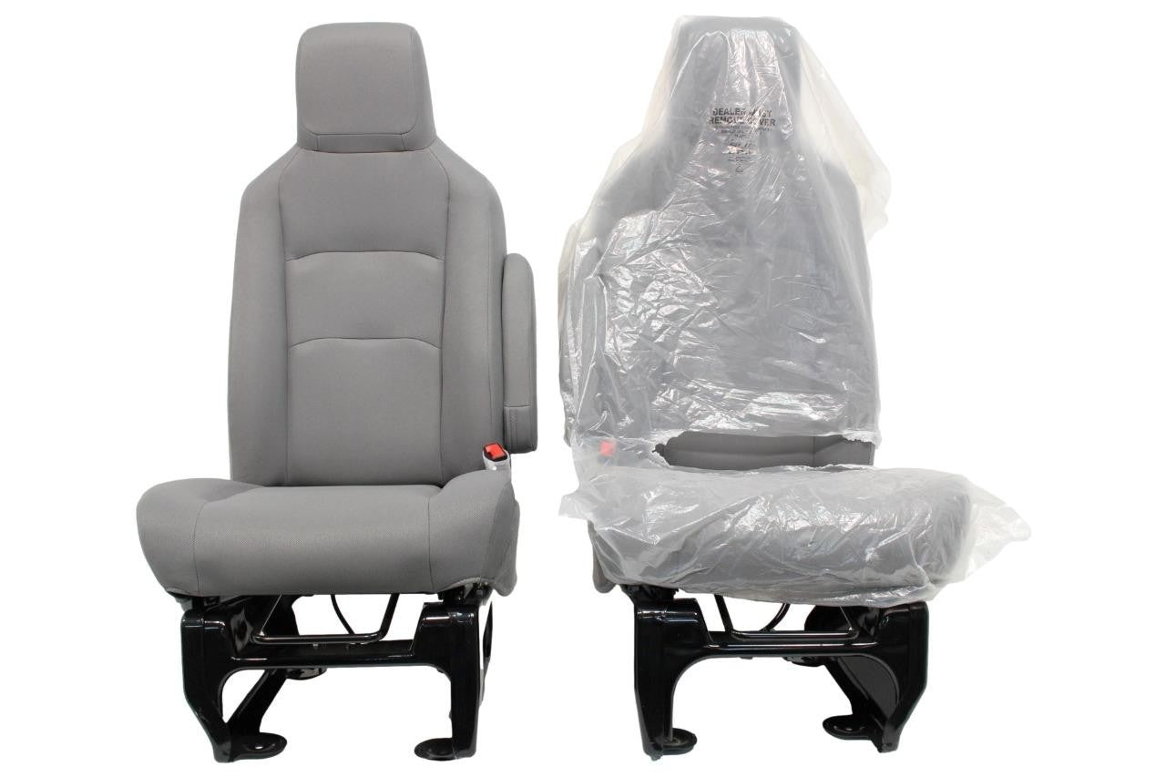 Ford Econoline Front Bucket Seats, Gray Cloth w/ Folding Armrests, Fits 1997+