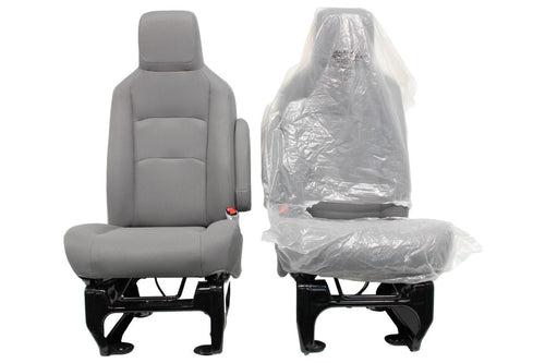 Ford Econoline Front Bucket Seats, Gray Cloth w/ Folding Armrests, Fits 1997+